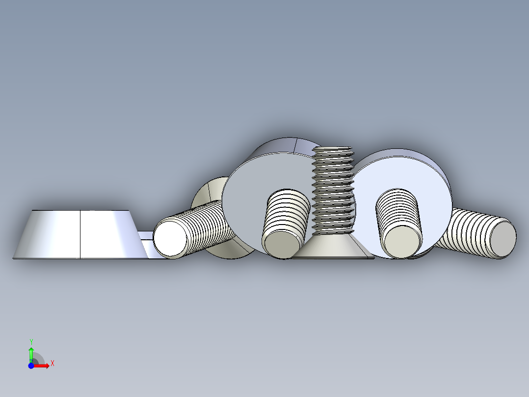主板和电脑机箱螺钉沉头-圆头前视图