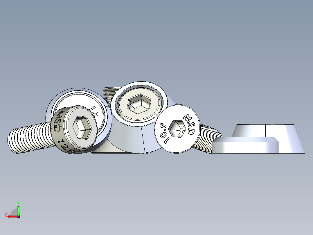 主板和电脑机箱螺钉沉头-圆头后视图