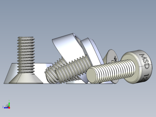 主板和电脑机箱螺钉沉头-圆头右视缩略图