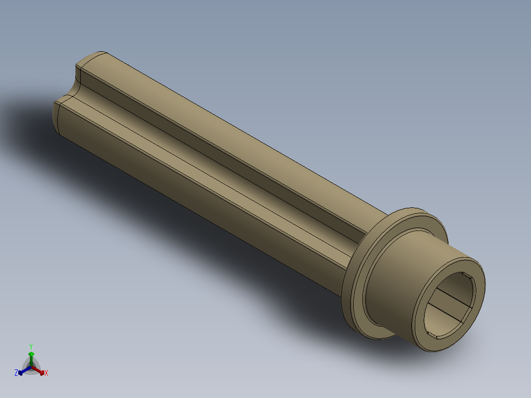乐高机械组车桥-6587 Tan Technic Axle 3 with Stud主视图