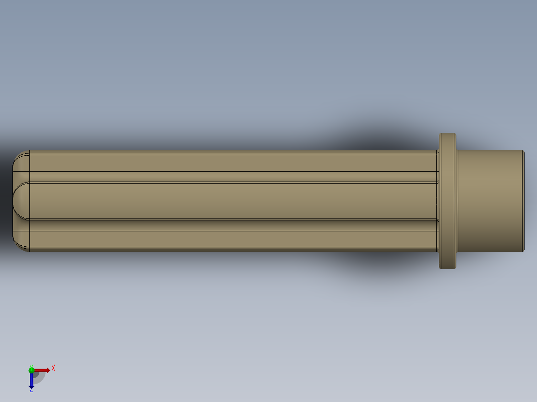 乐高机械组车桥-6587 Tan Technic Axle 3 with Stud俯视图
