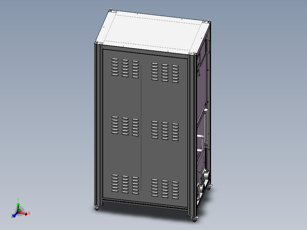 15kv浪涌机柜，50格病历夹，手动档案密集架主视图