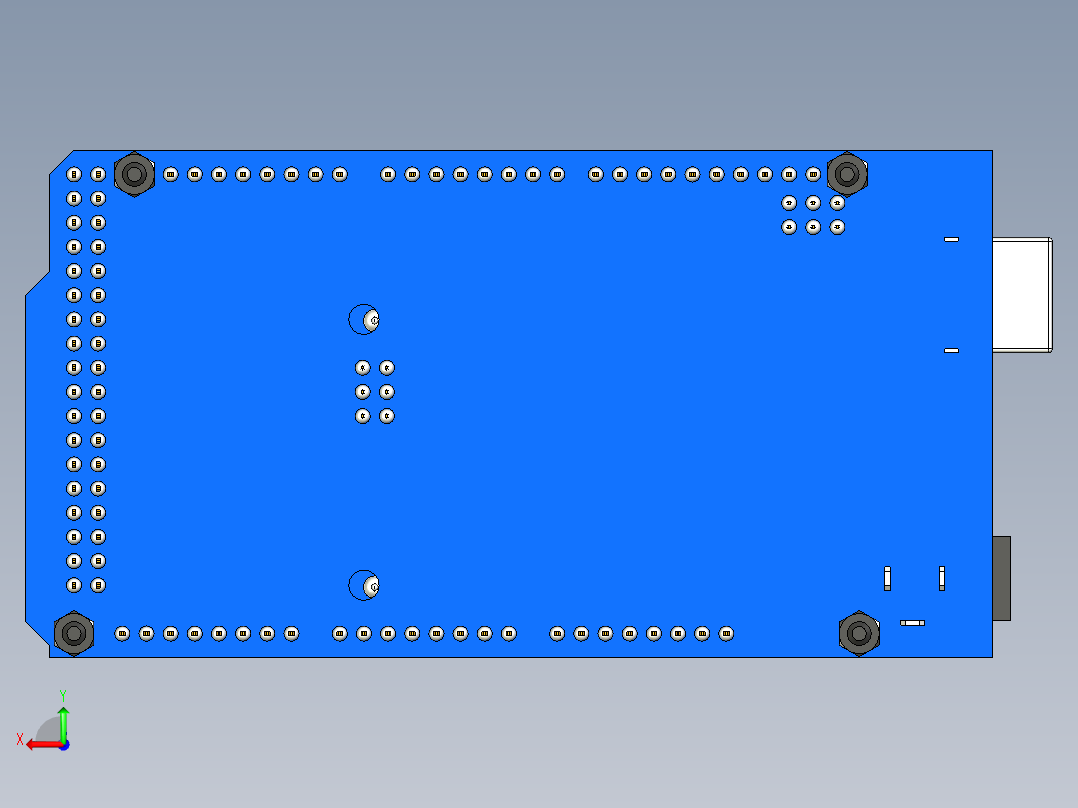 Arduino Mega 2560 螺丝端子扩展板后视图