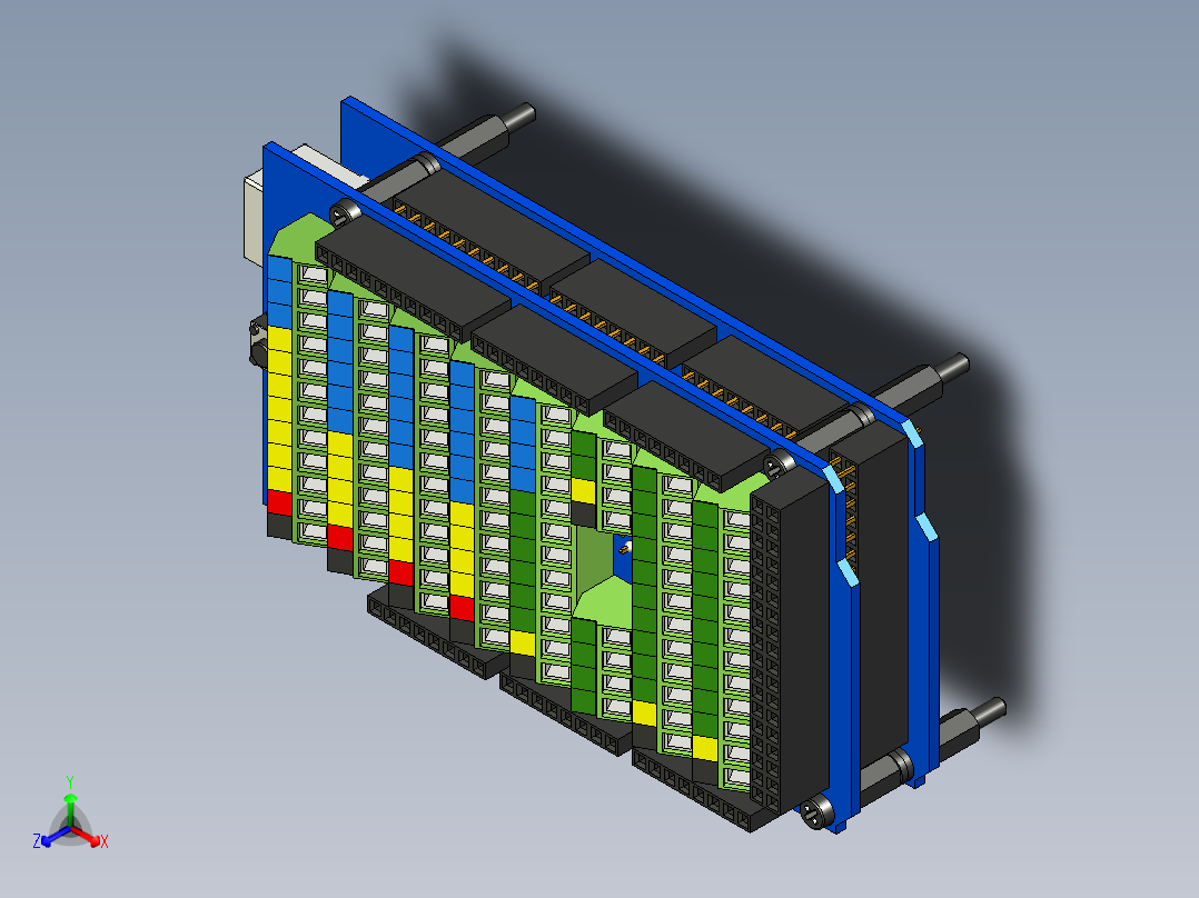 Arduino Mega 2560 螺丝端子扩展板正等轴测图