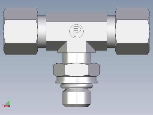 卡套式工业通用硬管接头EO_Adjustable_locknut_branch_tee_TEE08LMORCF后视缩略图