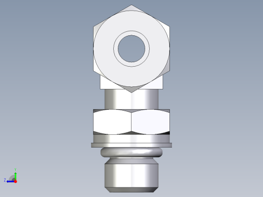 卡套式工业通用硬管接头EO_Adjustable_locknut_branch_tee_TEE08LMORCF右视缩略图