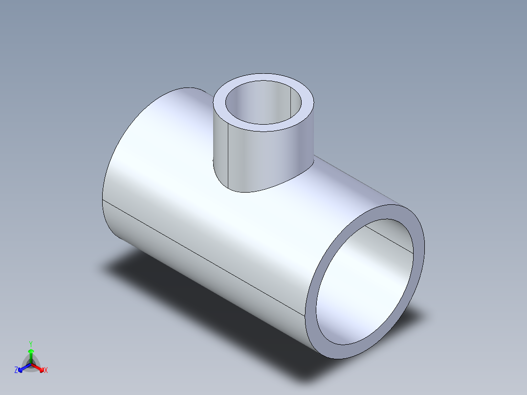 CPVC管件02-Sch80_ReducingTee_SxSxS_9801-210_1.5in x 0.75in主视图