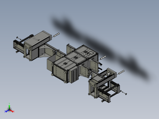 全自动ICT和FCT测试机总装图正等轴测缩略图