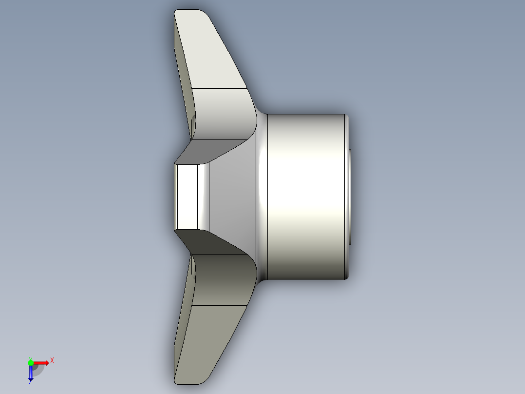三瓣型把手VB.639-3D多系列多零件图纸模型俯视图