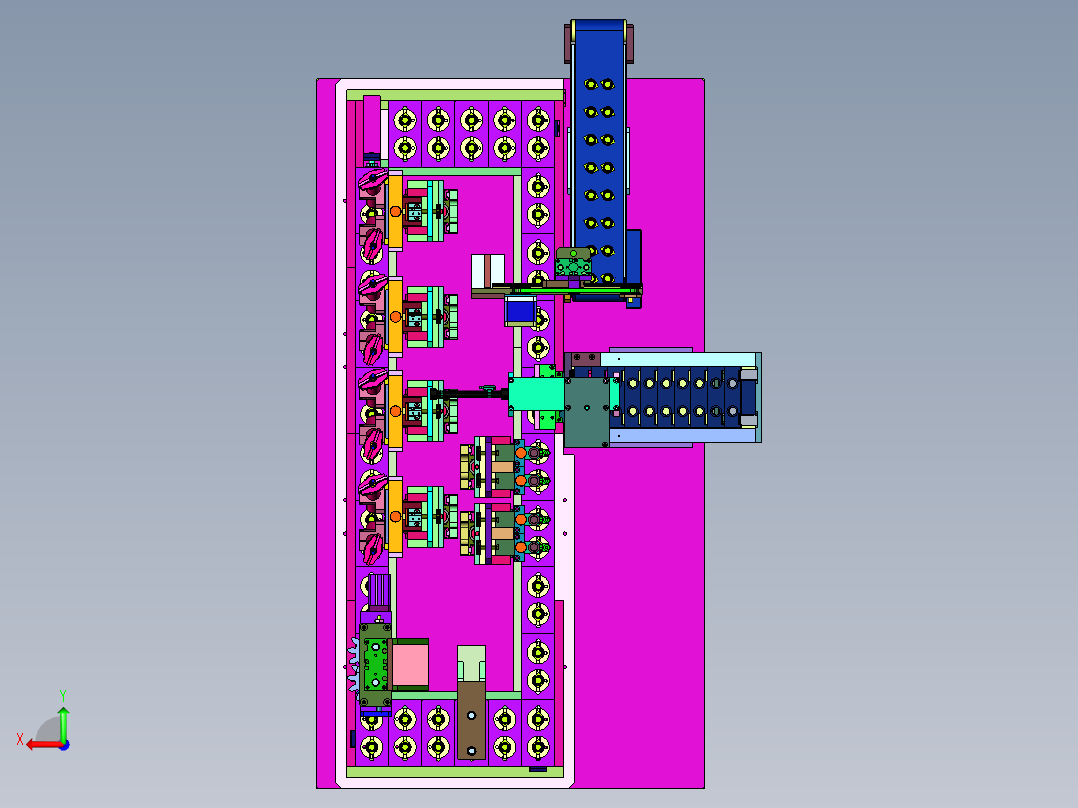 圆形扩音器涂胶产线后视图