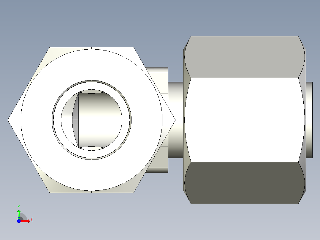 用螺母安装TN119-10L前视图