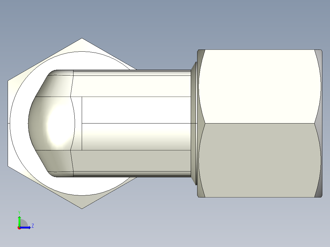 用螺母安装TN119-10L左视图