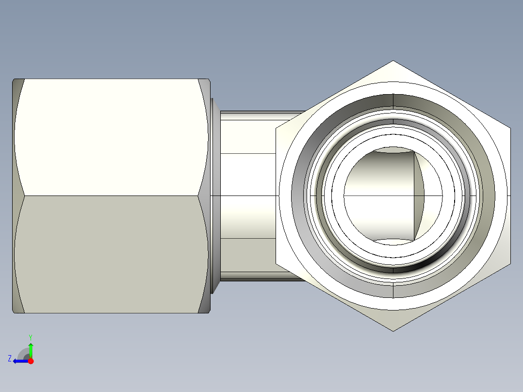 用螺母安装TN119-10L右视图