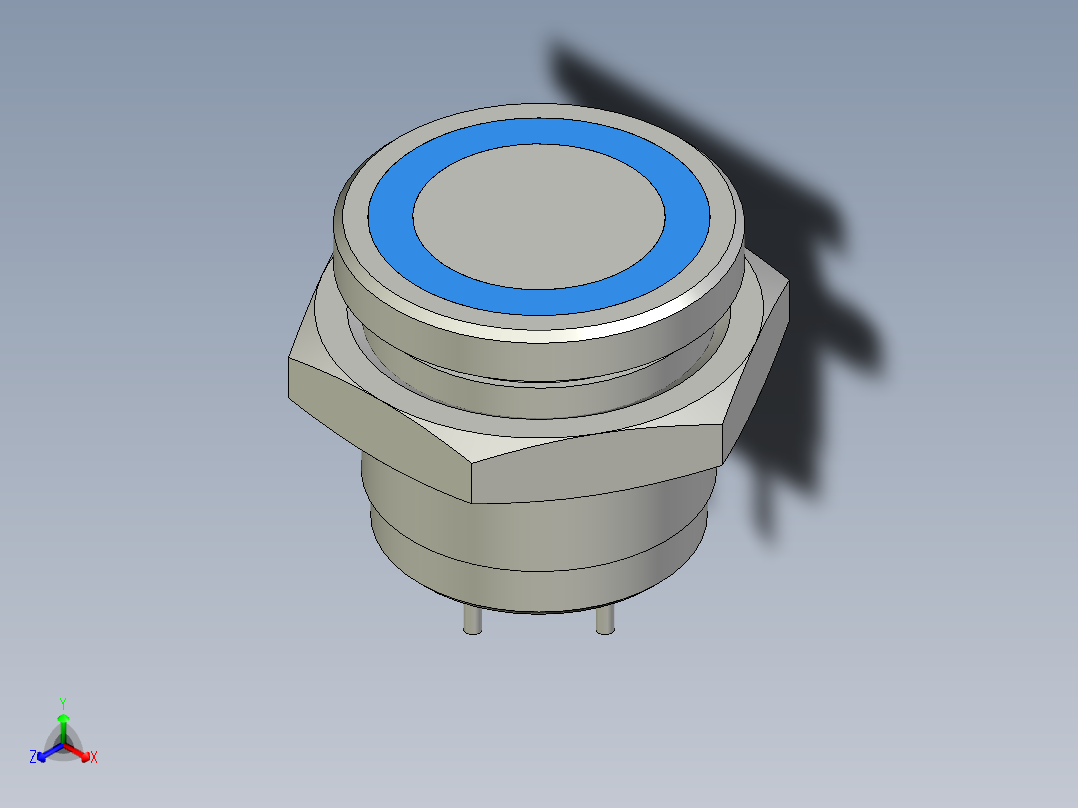 带LED的压电开关ONPOW PS193P10Y01R12L主视图