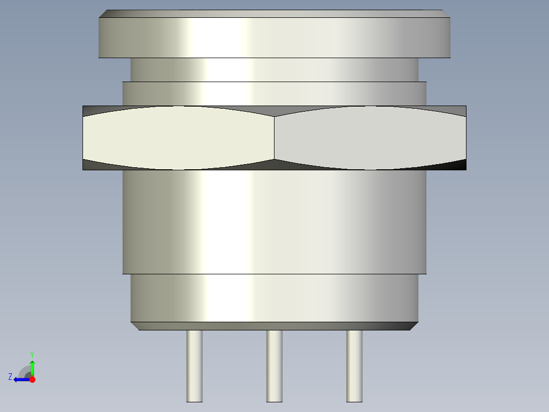 带LED的压电开关ONPOW PS193P10Y01R12L右视图