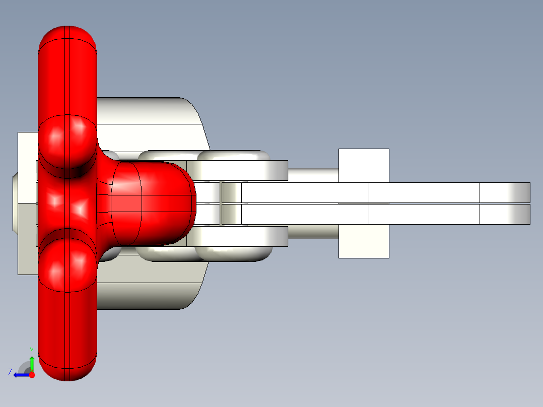 水平式夾鉗SSP(G)-3D多系列多零件图纸模型右视图