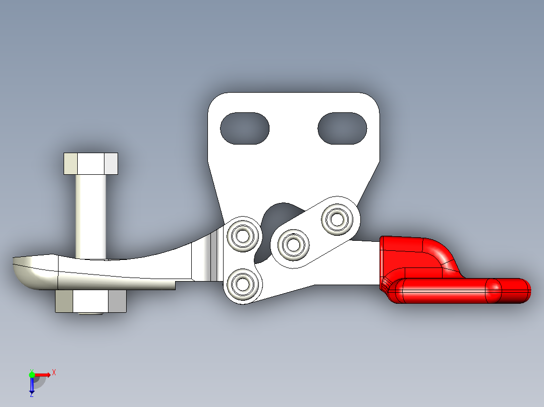 水平式夾鉗SSP(G)-3D多系列多零件图纸模型俯视图