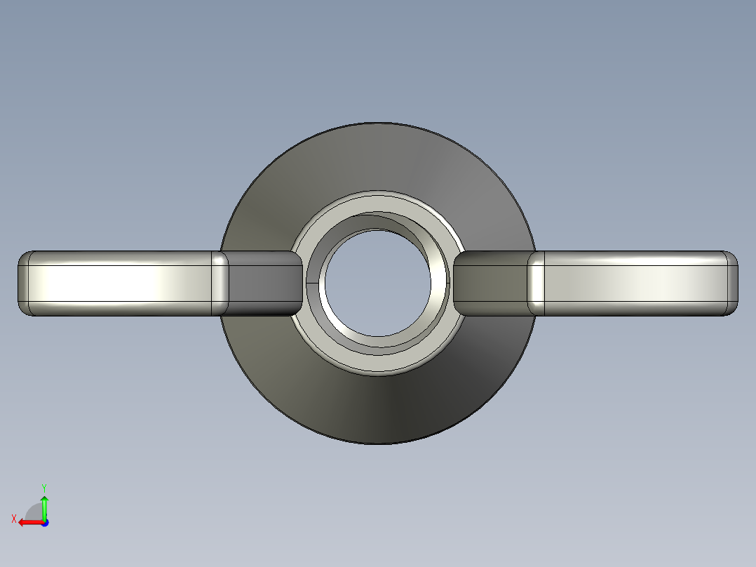 WING NUT 0.25in-20 Thread size 9-16in Base Diameter.STEP后视图