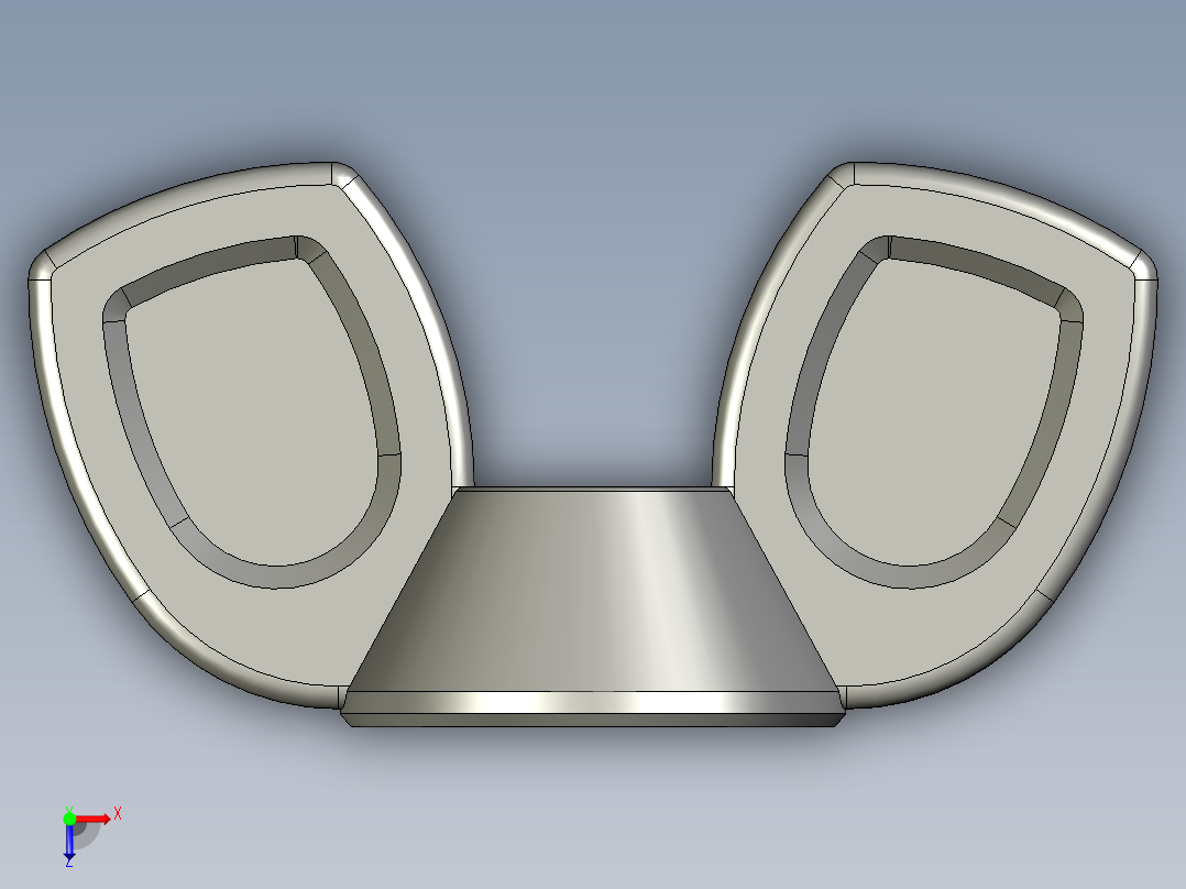 WING NUT 0.25in-20 Thread size 9-16in Base Diameter.STEP俯视图