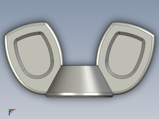 WING NUT 0.25in-20 Thread size 9-16in Base Diameter.STEP俯视缩略图