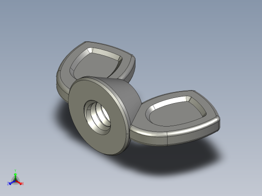 WING NUT 0.25in-20 Thread size 9-16in Base Diameter.STEP正等轴测缩略图