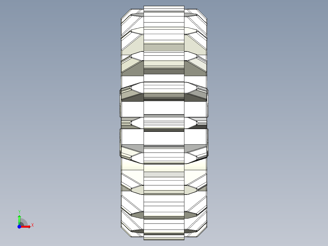 32269 White Technic Gear 20 Tooth Double Bevel.STEP前视图