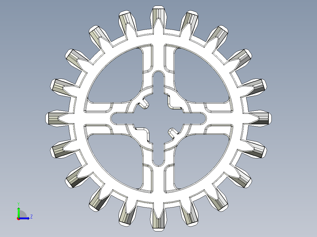 32269 White Technic Gear 20 Tooth Double Bevel.STEP左视图