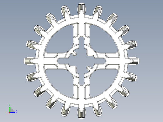 32269 White Technic Gear 20 Tooth Double Bevel.STEP左视缩略图