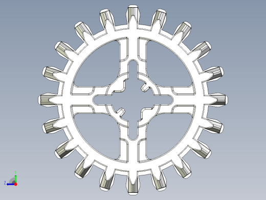 32269 White Technic Gear 20 Tooth Double Bevel.STEP右视缩略图