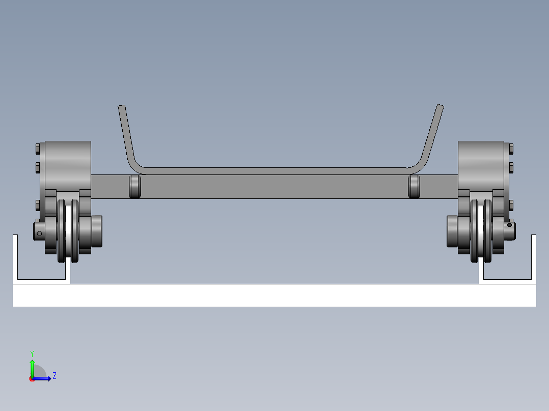 有轨装车机机行走机构设计分析 （论文 三维 二维图）左视图