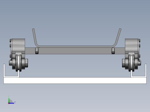 有轨装车机机行走机构设计分析 （论文 三维 二维图）左视缩略图
