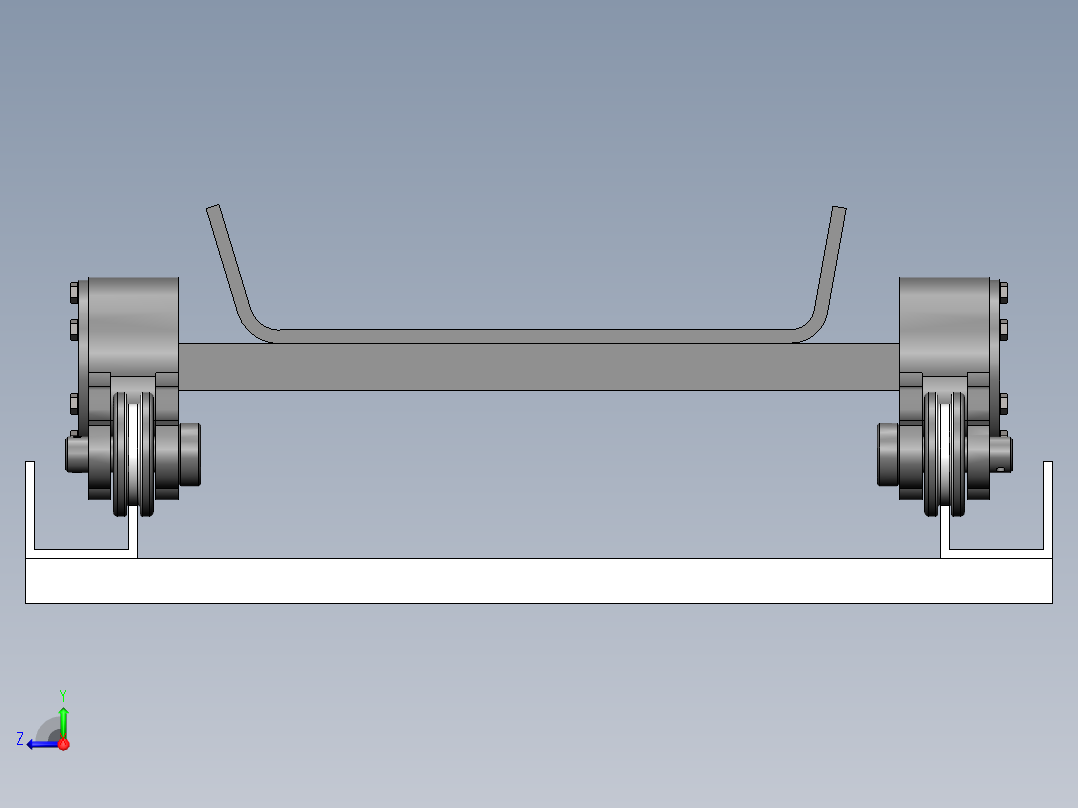 有轨装车机机行走机构设计分析 （论文 三维 二维图）右视图