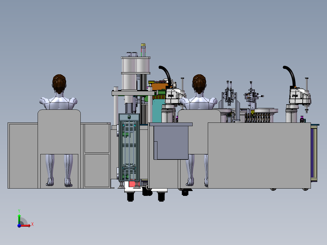 挂烫机锅炉柔性生产线（sw22可编辑+工程图+bom）前视图
