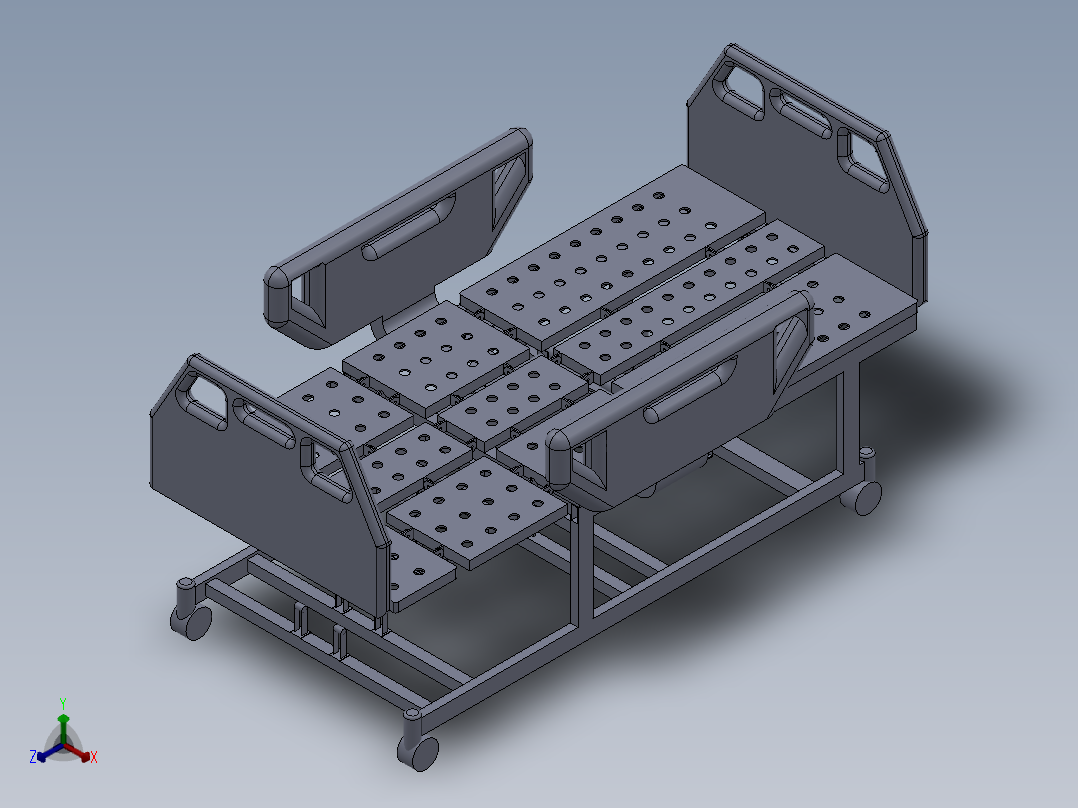 多功能医用护理床（sw20可编辑+cad+说明书）