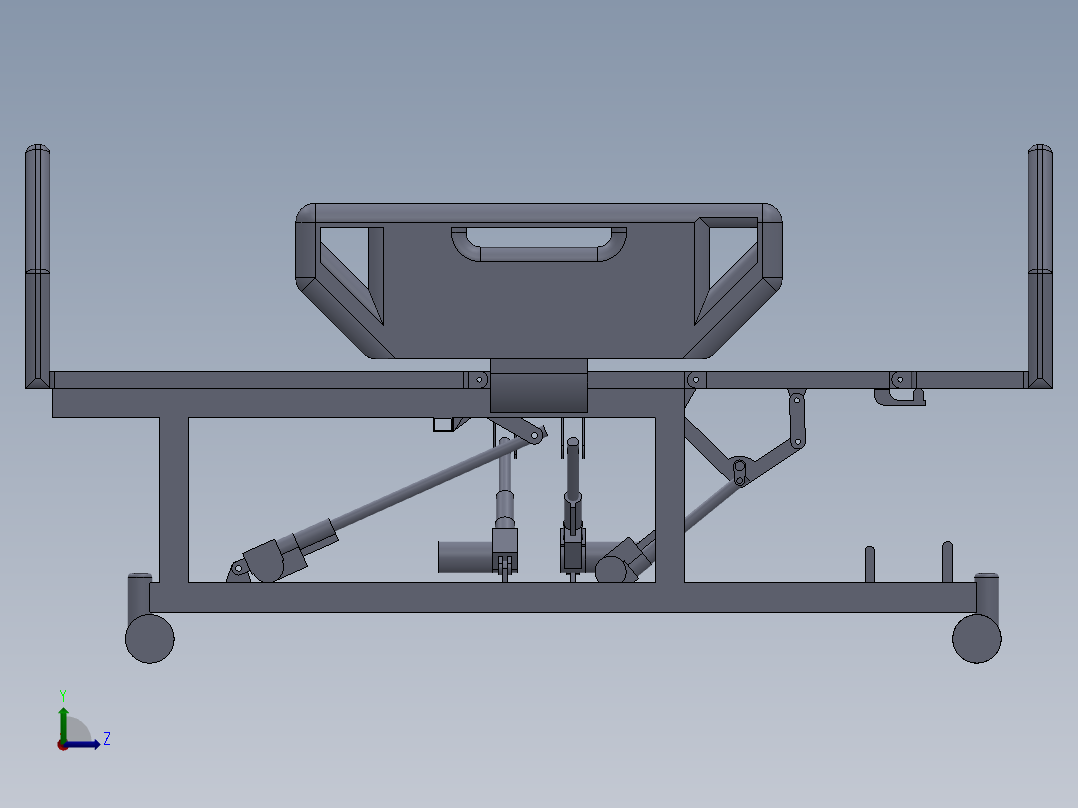 多功能医用护理床（sw20可编辑+cad+说明书）左视图