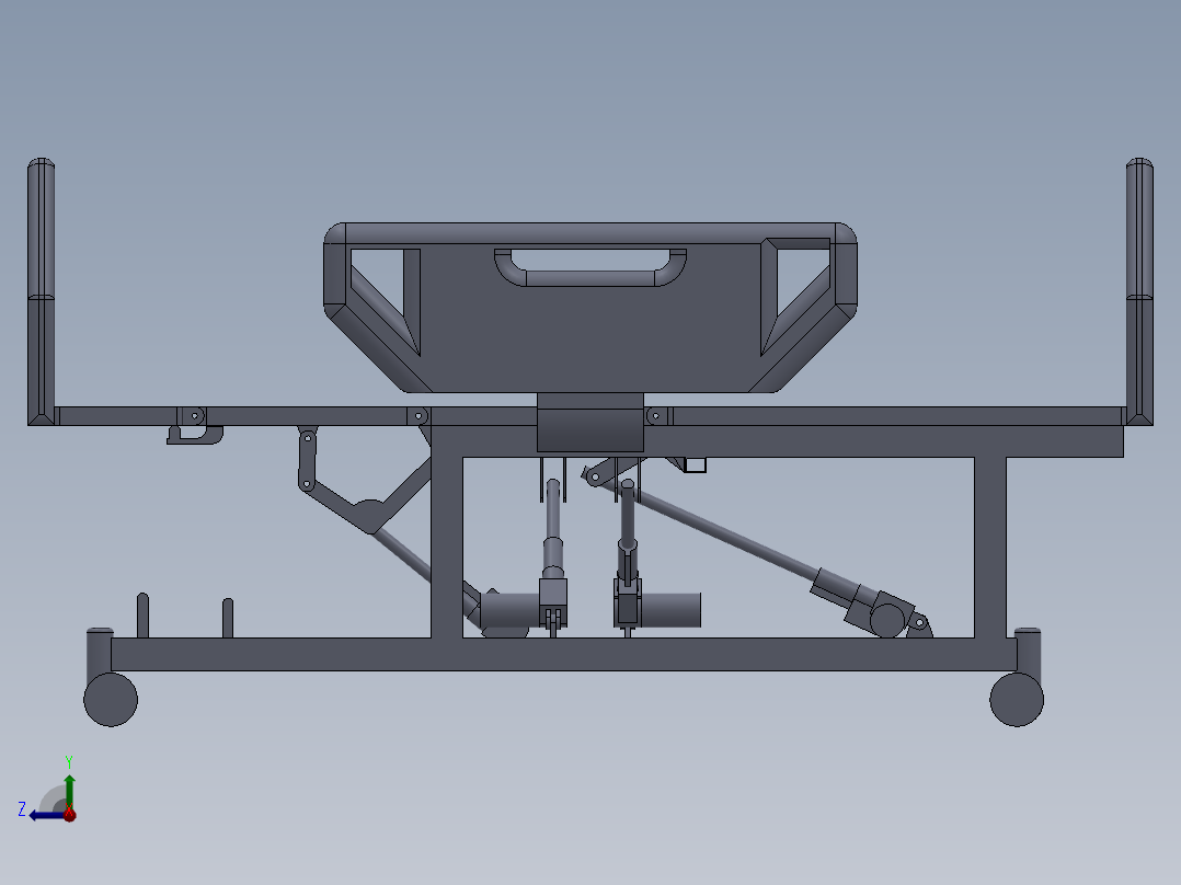 多功能医用护理床（sw20可编辑+cad+说明书）右视图