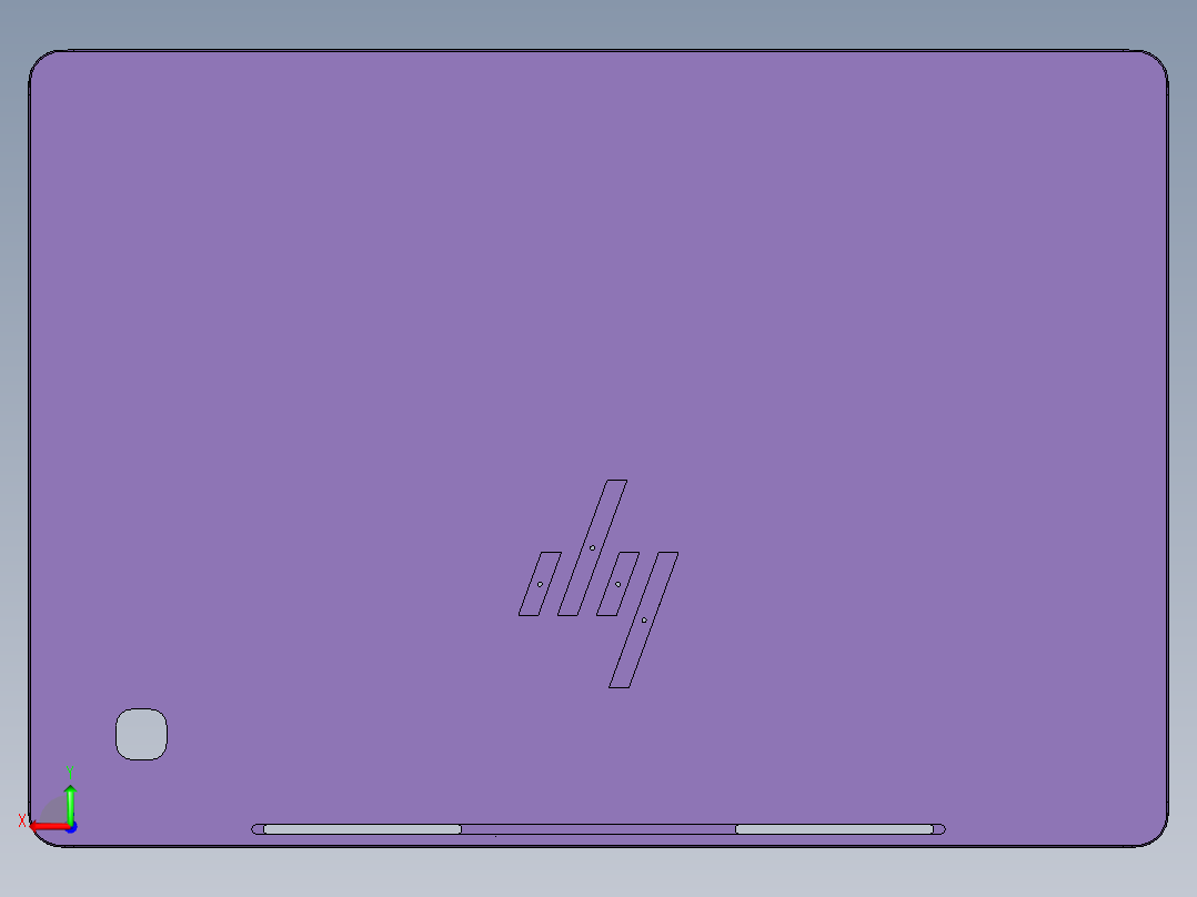 一款平板电脑外壳精铣内腔程序模型后视图