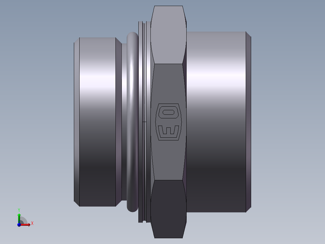 公制螺纹O圈密封、1CH-45-42前视图