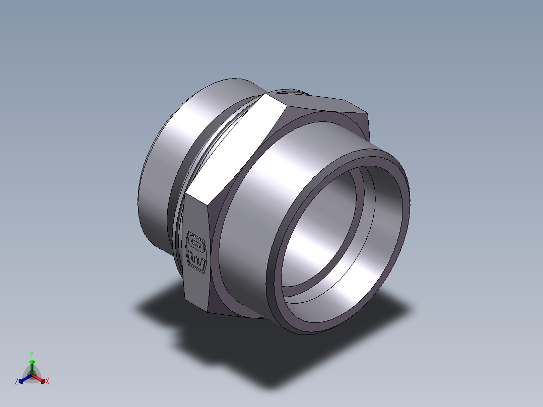 公制螺纹O圈密封、1CH-45-42正等轴测图