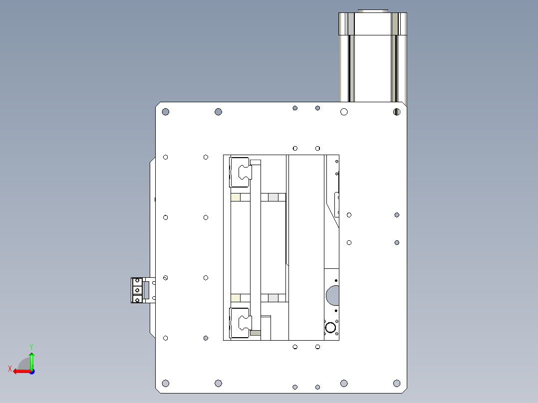 举升定位机构后视图