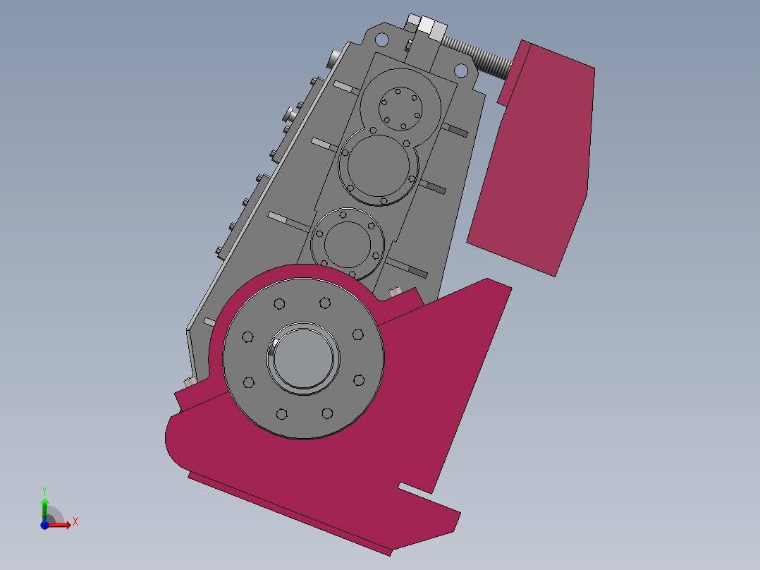 起重机中硬齿面减速机QY3S180 固定支座前视图
