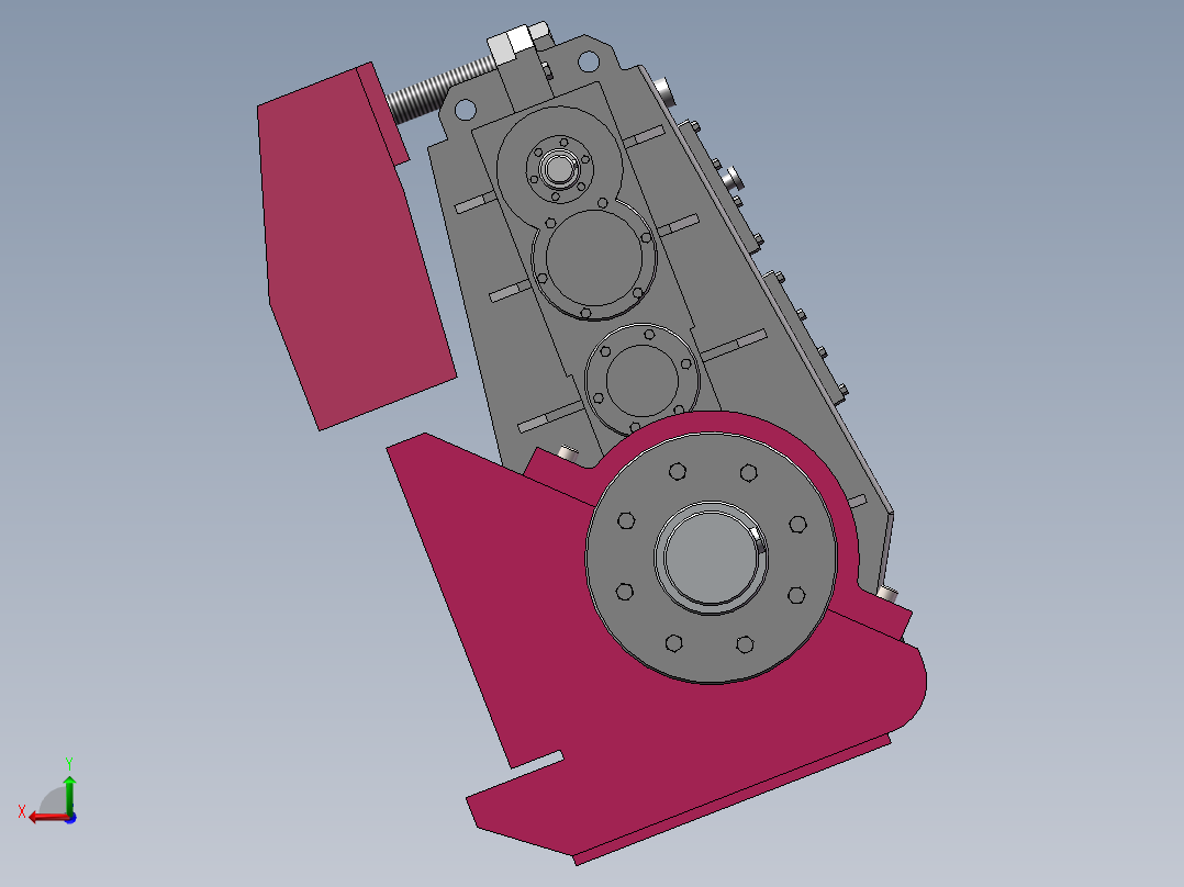 起重机中硬齿面减速机QY3S180 固定支座后视图