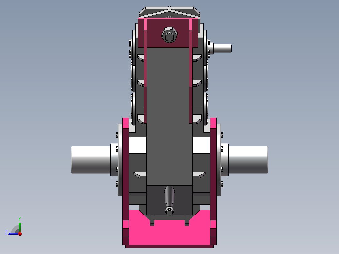 起重机中硬齿面减速机QY3S180 固定支座右视图