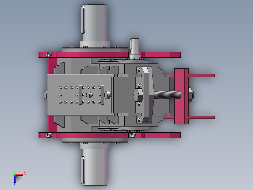 起重机中硬齿面减速机QY3S180 固定支座俯视图