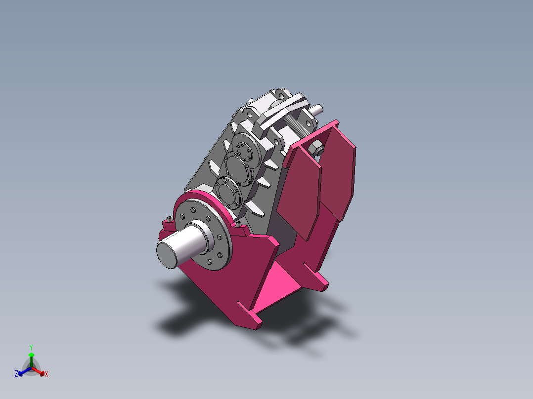 起重机中硬齿面减速机QY3S180 固定支座正等轴测图