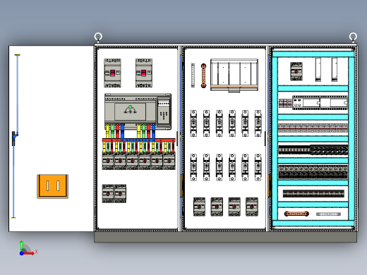三柜组装双电源刀开关plc延时控制柜 55494前视缩略图