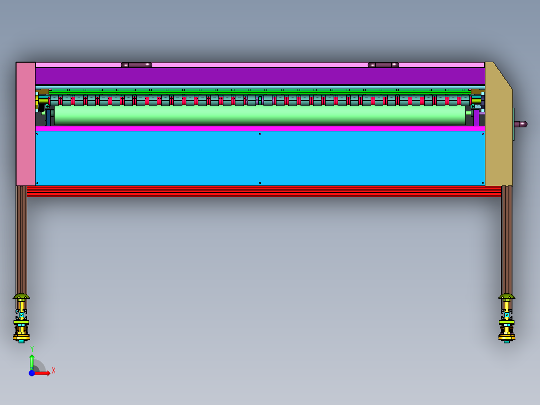 玻璃加工平板清洗机前视图
