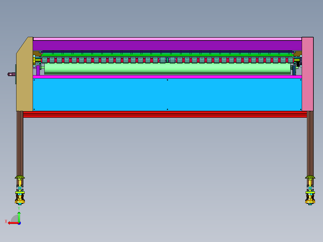 玻璃加工平板清洗机后视图
