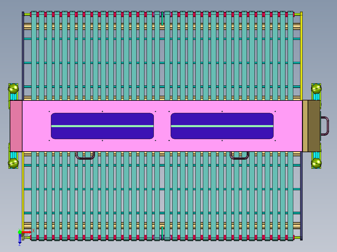 玻璃加工平板清洗机俯视图