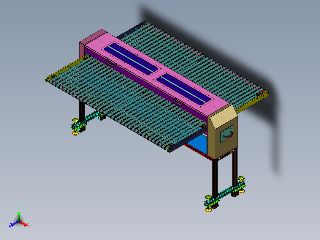 玻璃加工平板清洗机正等轴测图